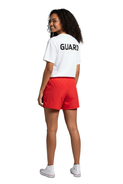 YMCA Guard Short Sleeve Rashguard in white, shown on model