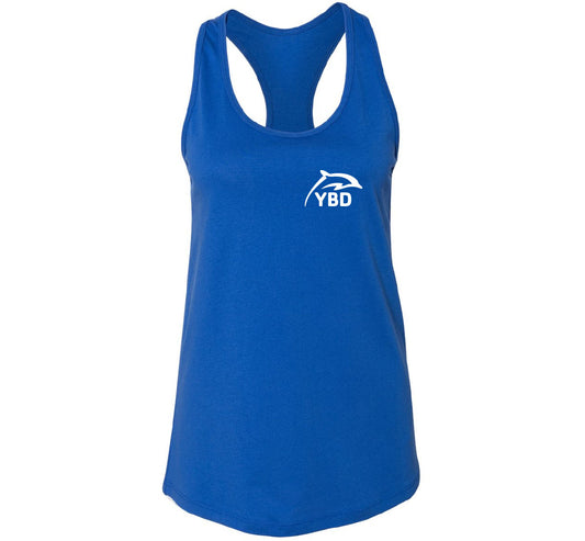 Y Blue Dolphins Bella + Canvas Women's Jersey Racerback Tank